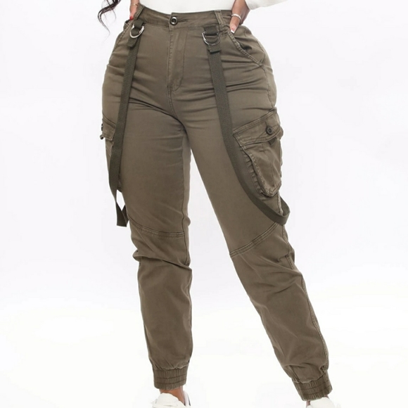 High waisted cargo pants - Picture 1 of 2
